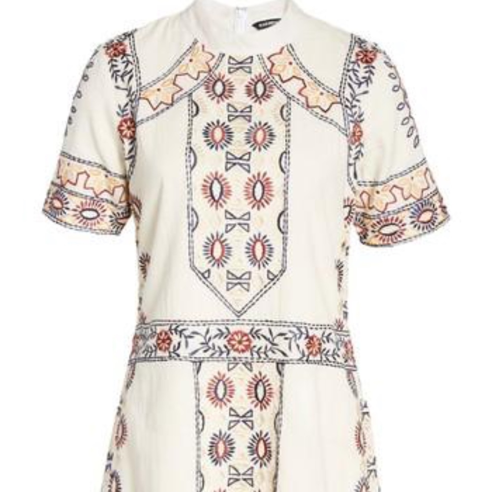 Ginger Embroidered shift dress off while KAS NY
